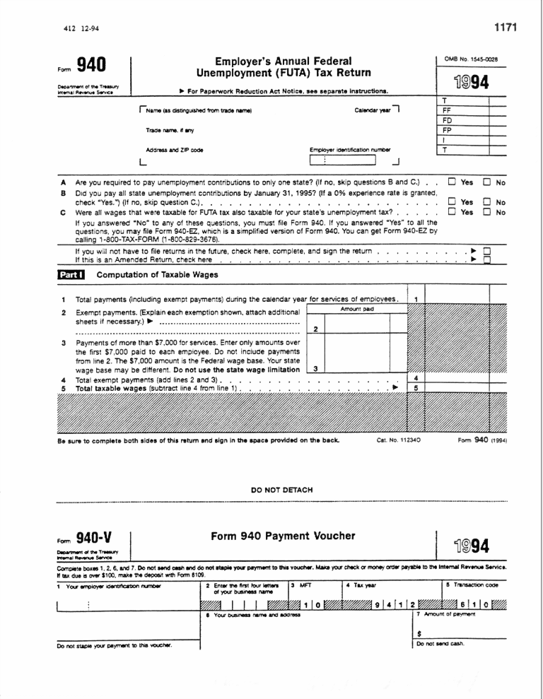 SSA POMS RM 01103.044 Form 940, Employer's Annual Federal