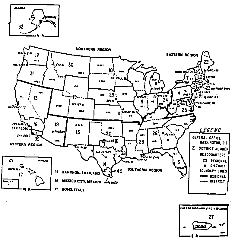 map of DHS regional and district areas