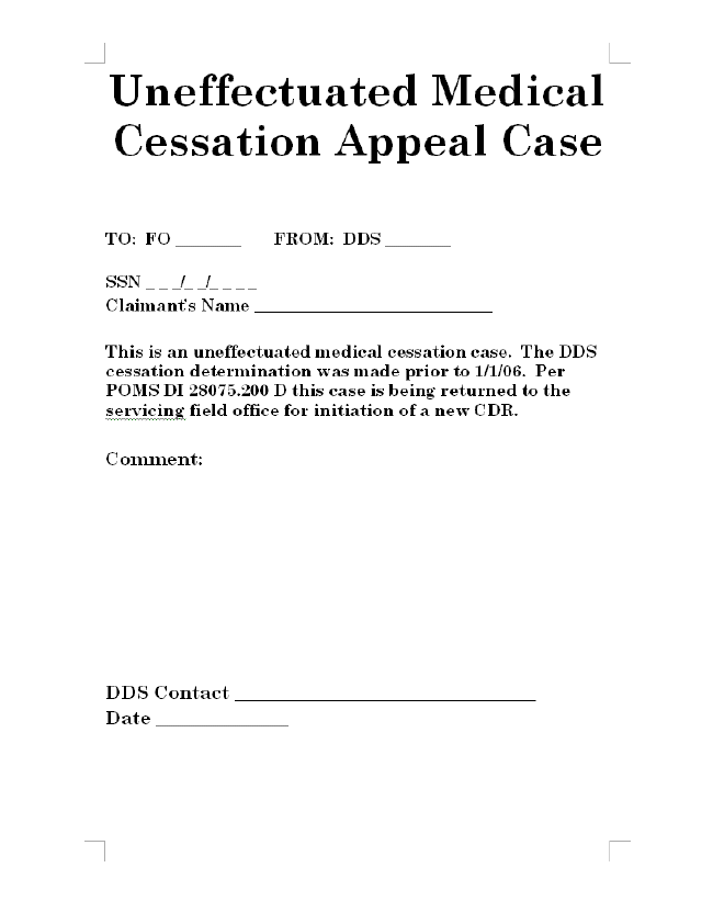 Exhibit 3 - Uneffectuated Medical Cessation Appeal Case