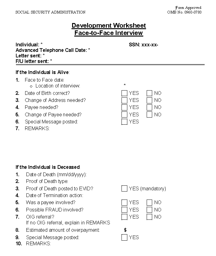 Page 1 - Development Worksheet Face-to-Face Interview