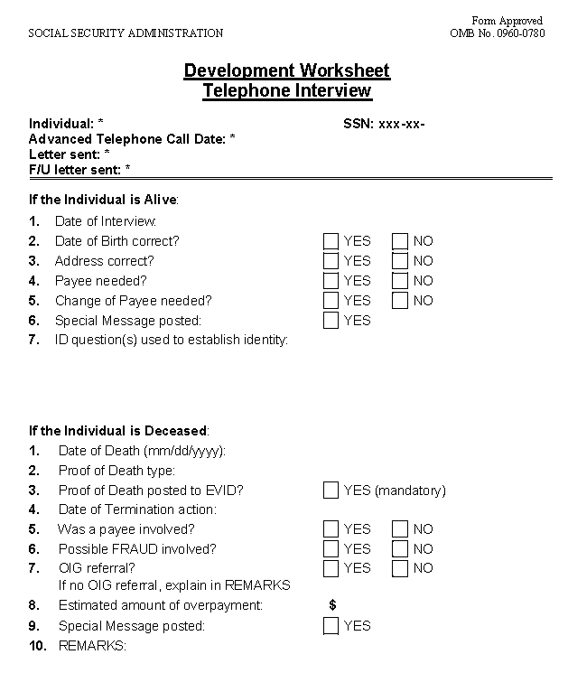 Page 1 - Development Worksheet Telephone Interview