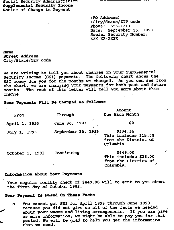 sample budget for a person on ssi