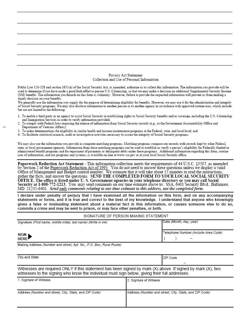 Exhibit 1 - Page 2 - Privacy Act Statement