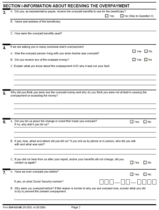 Social security regulations overpayment